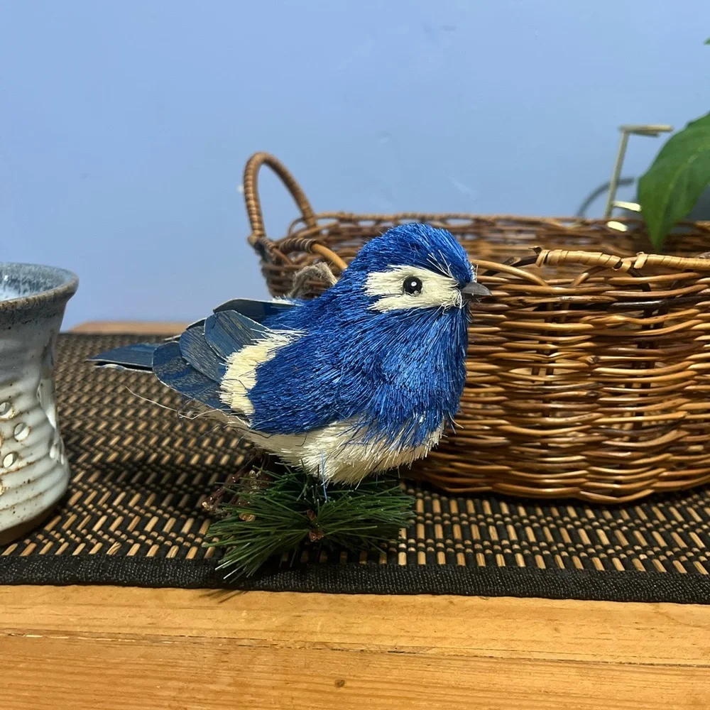 Blue and White Bird Ornament